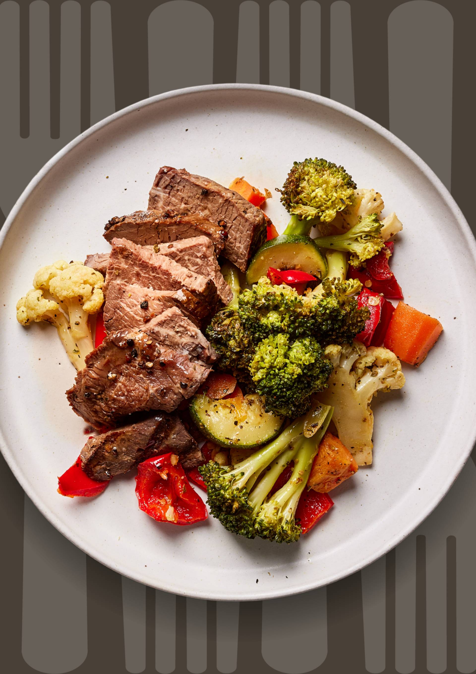 Sirloin with Seasonal Vegetables