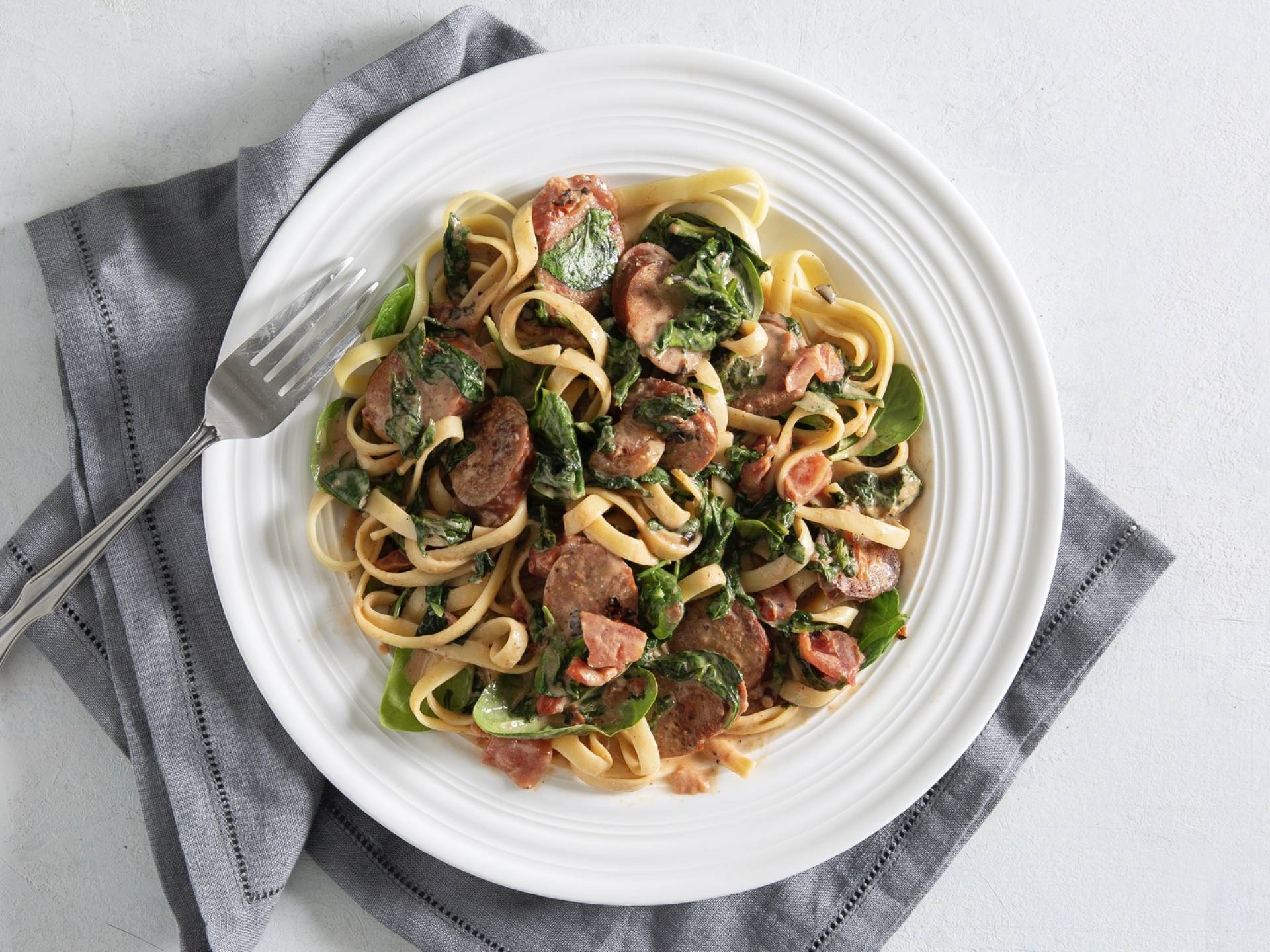 Spicy Chorizo Fettuccine Alfredo