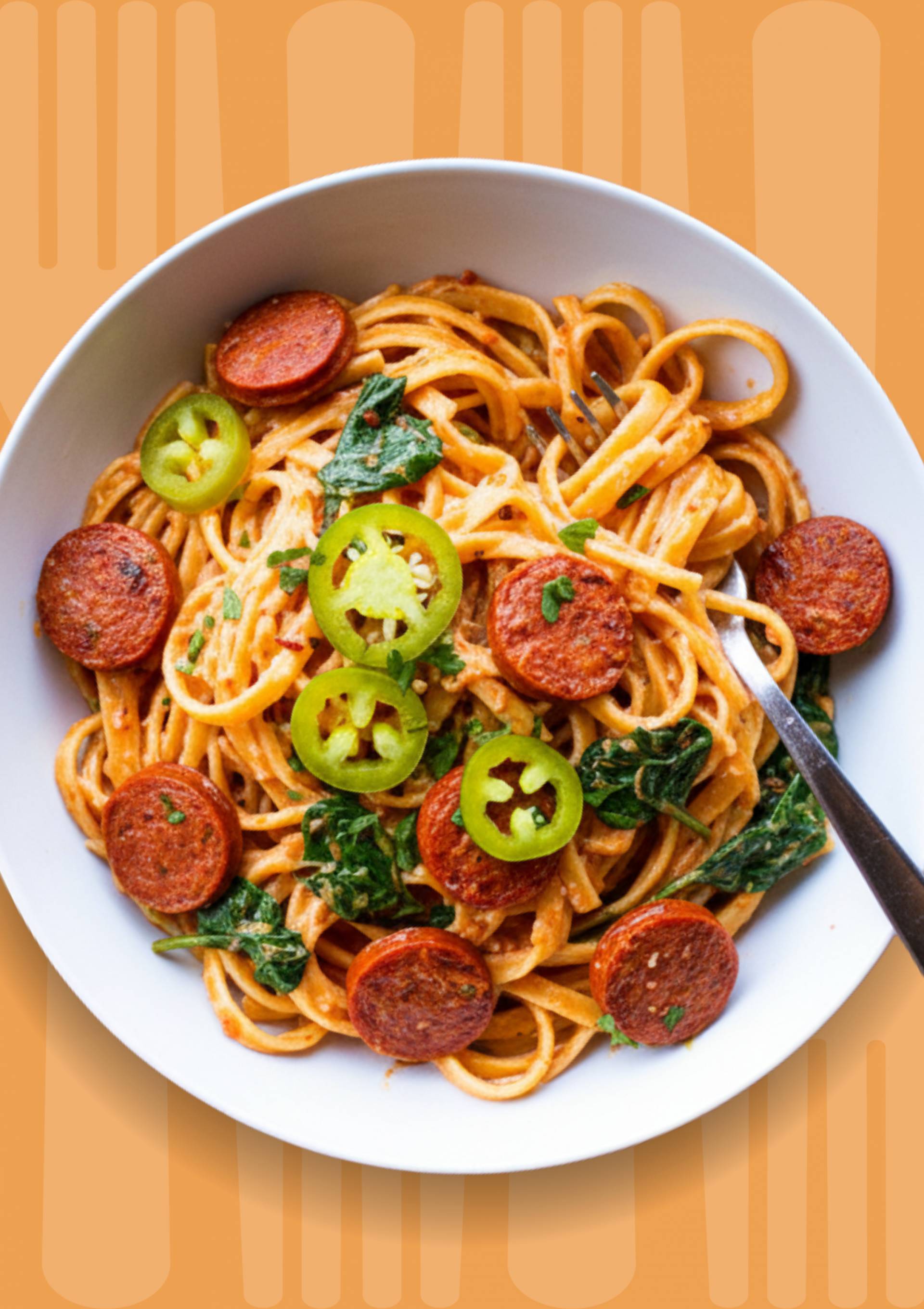 Spicy Chorizo Fettuccine Alfredo