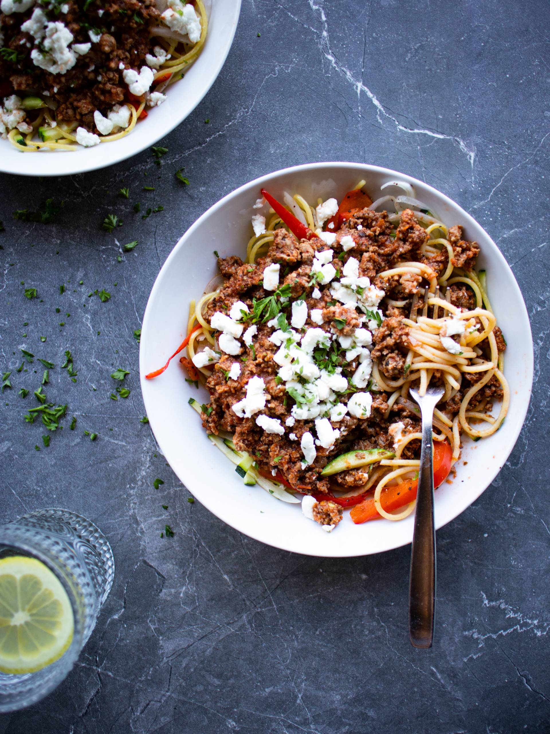 Homestyle Spaghetti with Goat Cheese