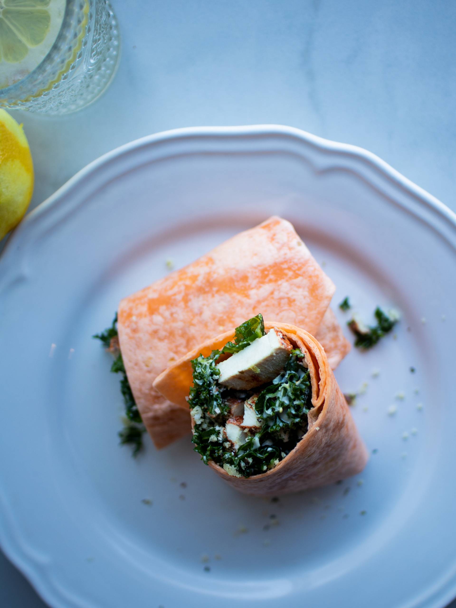 Cajun Kale Caesar Snack Wrap