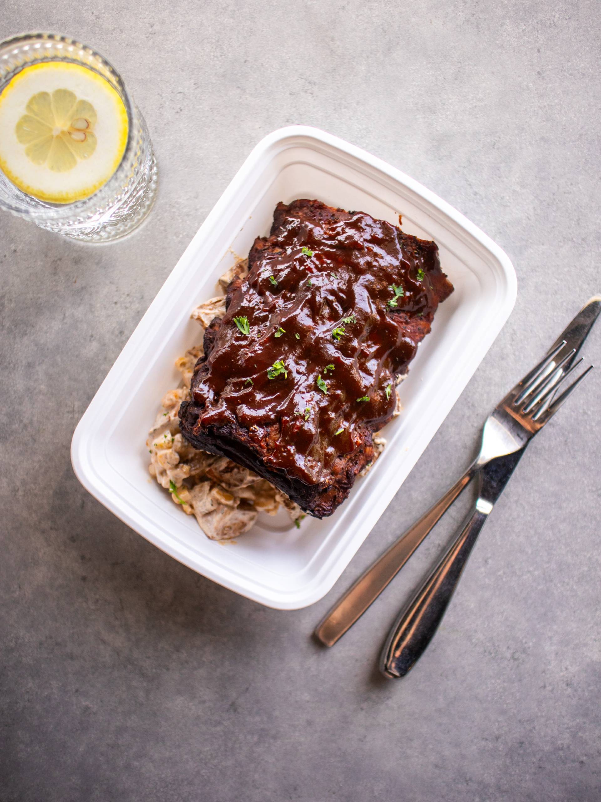 Half Rack BBQ Ribs + Warm Potato Salad